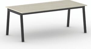Kancelářský pracovní stůl PRIMO BASIC, černá podnož 2000 x 900 mm, dub přírodní