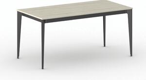 Jednací kancelářský stůl PRIMO ACTION, 160x80 cm, černá podnož, dub přírodní
