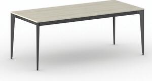 Jednací kancelářský stůl PRIMO ACTION, 200x90 cm, černá podnož, dub přírodní