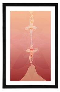 Plakát s paspartou tanec baletky