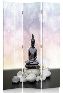 Ozdobný paraván Kameny zenového Buddhy - 110x170 cm, třídílný, klasický paraván