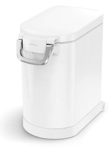 Simplehuman kontejner na 25 L granulí, 11-13 kg suchého krmiva, vzduchotěsný, bílá ocel