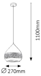 Rabalux 2278 KAIA - Závěsné moderní svítidlo v černo zlaté barvě Ø 27cm, 1 x E27 (Závěsný moderní lustr vhodný nejen do kuchyně)