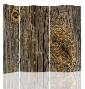 Ozdobný paraván, Uzlové desky - 180x170 cm, pětidílný, klasický paraván