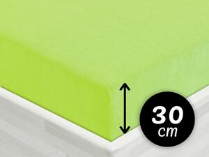 Froté napínací prostěradlo na vysokou matraci FR-019 Zářivě zelené 100 x 200 - výška 30 cm