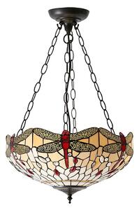 Endon 70759 - Lustr na řetězu Tiffany DRAGONFLY 3xE27/60W/230V pr. 41 cm
