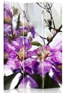 Ozdobný paraván, Magnetické květiny - 110x170 cm, třídílný, klasický paraván