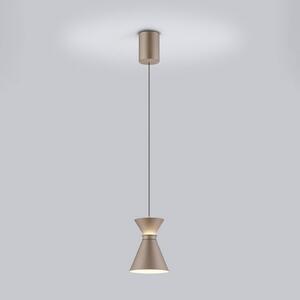 Helestra LED závěsné světlo LUK, hnědá, 1 žárovka, stmívatelné, stmívatelný, Hnědá / rez, Kuchyň, Hliník