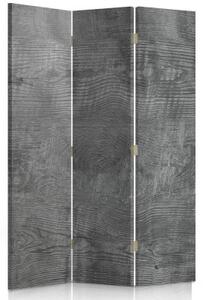 Ozdobný paraván, Šedé dřevo - 110x170 cm, třídílný, klasický paraván
