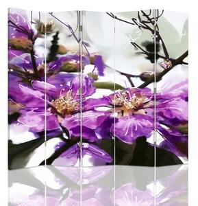 Ozdobný paraván, Magnetické květiny - 180x170 cm, pětidílný, klasický paraván