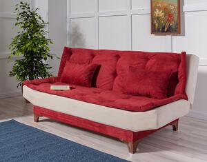 Atelier del Sofa 3-místná pohovka Kelebek - Claret Red, Cream, Červená, Krémová