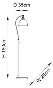 Endon 98748 - Stojací lampa FRANKLIN 1xE27/10W/230V mosaz/černá