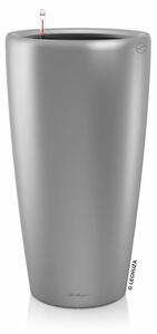 Samozavlažovací květináč Rondo Premium 32 cm, stříbrná