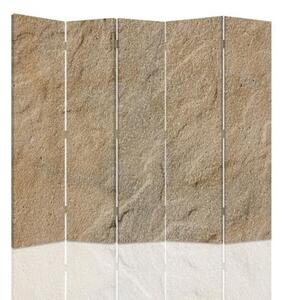 Ozdobný paraván, Pískovec - 180x170 cm, pětidílný, klasický paraván