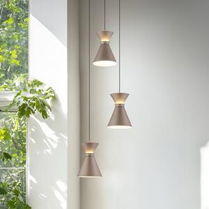 Helestra LED závěsné světlo LUK, 3 žárovky, hnědá, stmívatelné, stmívatelný, Hnědá / rez, Kuchyň, Hliník