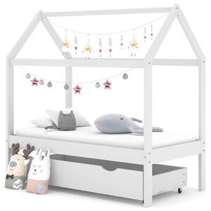 Rám dětské postele se zásuvkou bílý masivní borovice 70x140 cm 322139