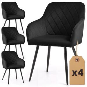 Set 4 ks jídelních židlí Velting (černá). Akce -15%