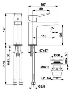 KFA Armatura 4522-825-81 - Umyvadlová baterie + výpusť MALAGA 17 cm černá