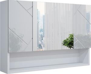 Koupelnová zrcadlová skříňka Vicco Irma Bílá vysoký lesk 80.1 x 55 cm, Model 39450