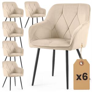 Set 6 ks jídelních židlí Damanto (béžová). Akce -16%