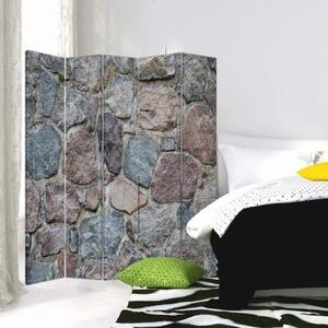 Ozdobný paraván, Kamenná zeď - 180x170 cm, pětidílný, klasický paraván