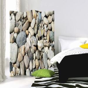 Ozdobný paraván, Kameny na pláži - 145x170 cm, čtyřdílný, klasický paraván