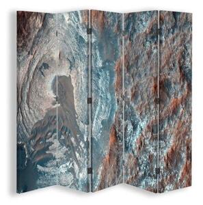 Ozdobný paraván, Abstraktní krajina z ptačí perspektivy - 180x170 cm, pětidílný, klasický paraván