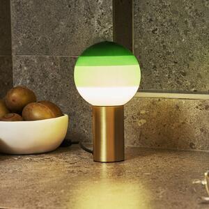 MARSET Stolní lampa Dipping Light, výška 22 cm, zelená/mosazná, Zelená, Obývací pokoj / jídelna, Sklo, Design