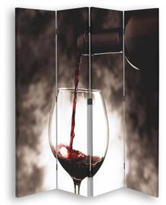 Ozdobný paraván Lampa na víno - 145x170 cm, čtyřdílný, klasický paraván