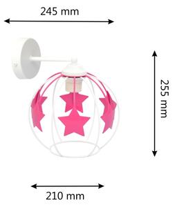 Dětská nástěnná lampa STARS 1xE27/15W/230V růžová/bílá