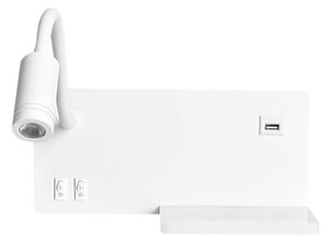Nástěnné LED svítidlo Shelf, 1x LED 4+5+2w, 4000k, w, vypínač