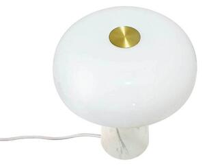 DFTP by Nordlux Stolní lampa Glossy, bílá, výška 24 cm, mramor/sklo, Bílá / opál, Obývací pokoj / jídelna, Kámen, Skandinávský