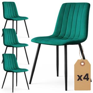 Set 4 ks jídelních židlí Lingoo (tmavě zelená)
