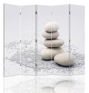 Ozdobný paraván, Klid kamenů - 180x170 cm, pětidílný, klasický paraván