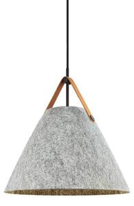 DFTP by Nordlux Závěsné světlo Strap, světle šedé, Ø 36 cm, kov/kůže, stmívatelný, Hliník / šedá / zinek, Obývací pokoj / jídelna, Textil / tkanina / hedvábí, Skandinávský