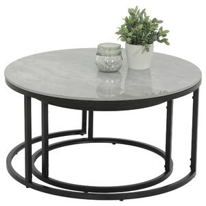 Konferenční stolek LUIS šedá/černá, set 2 ks