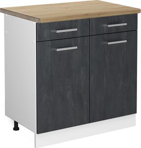 Spodní skříňka kuchyňské linky Vicco R-Line Černý beton 80 cm PD Dub, Model 47628