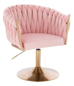 LuxuryForm DESIGN Židle NORDEN VELUR na zlatém talíři - růžová