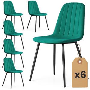 Set 6 ks jídelních židlí Lumbo (tmavě zelená)