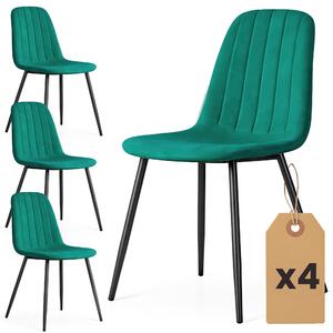 Set 4 ks jídelních židlí Lumbo (tmavě zelená)