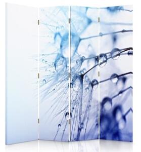 Ozdobný paraván Modré dmychadlo - 145x170 cm, čtyřdílný, klasický paraván