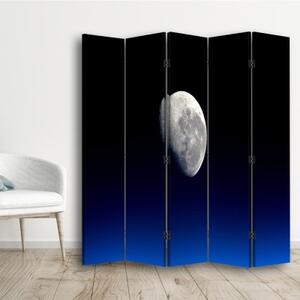 Ozdobný paraván Moon Black - 180x170 cm, pětidílný, klasický paraván