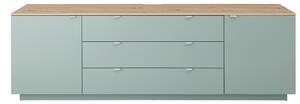 ŠIROKÁ KOMODA, mátově zelená, dub artisan, 240/77/44 cm Hom`in - Široké komody, Online Only