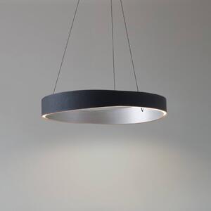 Lucande LED závěsné světlo Daelor, černá/hliník, stmívatelné, stmívatelný, Černá, Obývací pokoj / jídelna, kov, Design