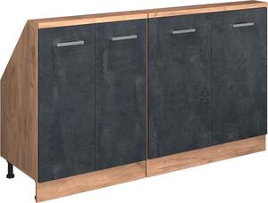 Kuchyňská skříňka pod šikmou střechu Vicco R-Line Černý beton 140 cm Sada 2 kusů, Model 58151
