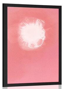 Plakát růžovo-bílá abstrakce