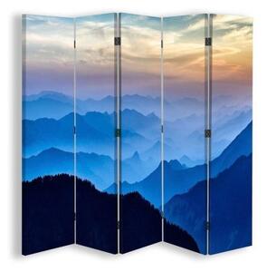 Ozdobný paraván Horská krajina Příroda - 180x170 cm, pětidílný, klasický paraván