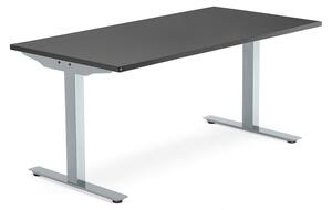 AJ Produkty Psací stůl MODULUS, T-nohy, 1600x800 mm, stříbrný rám, černá