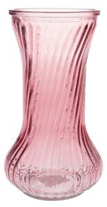 Skleněná váza Vivian, růžová, 21 x 10 cm