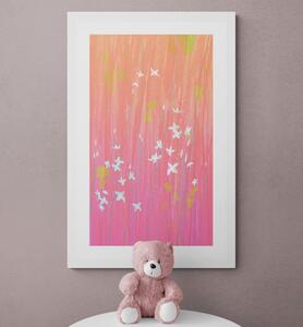 Plakát s paspartou rozkvetlé luční květiny